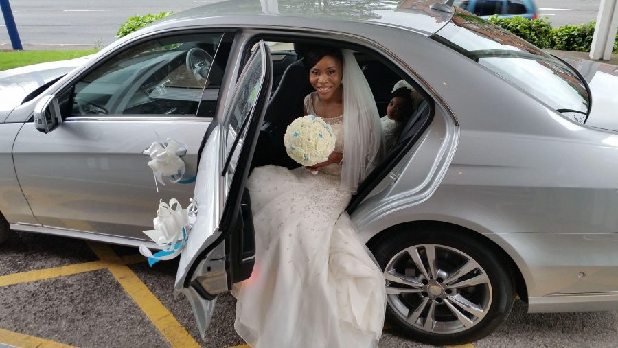 Mercedes Benz Wedding Bride Rear Car Seat